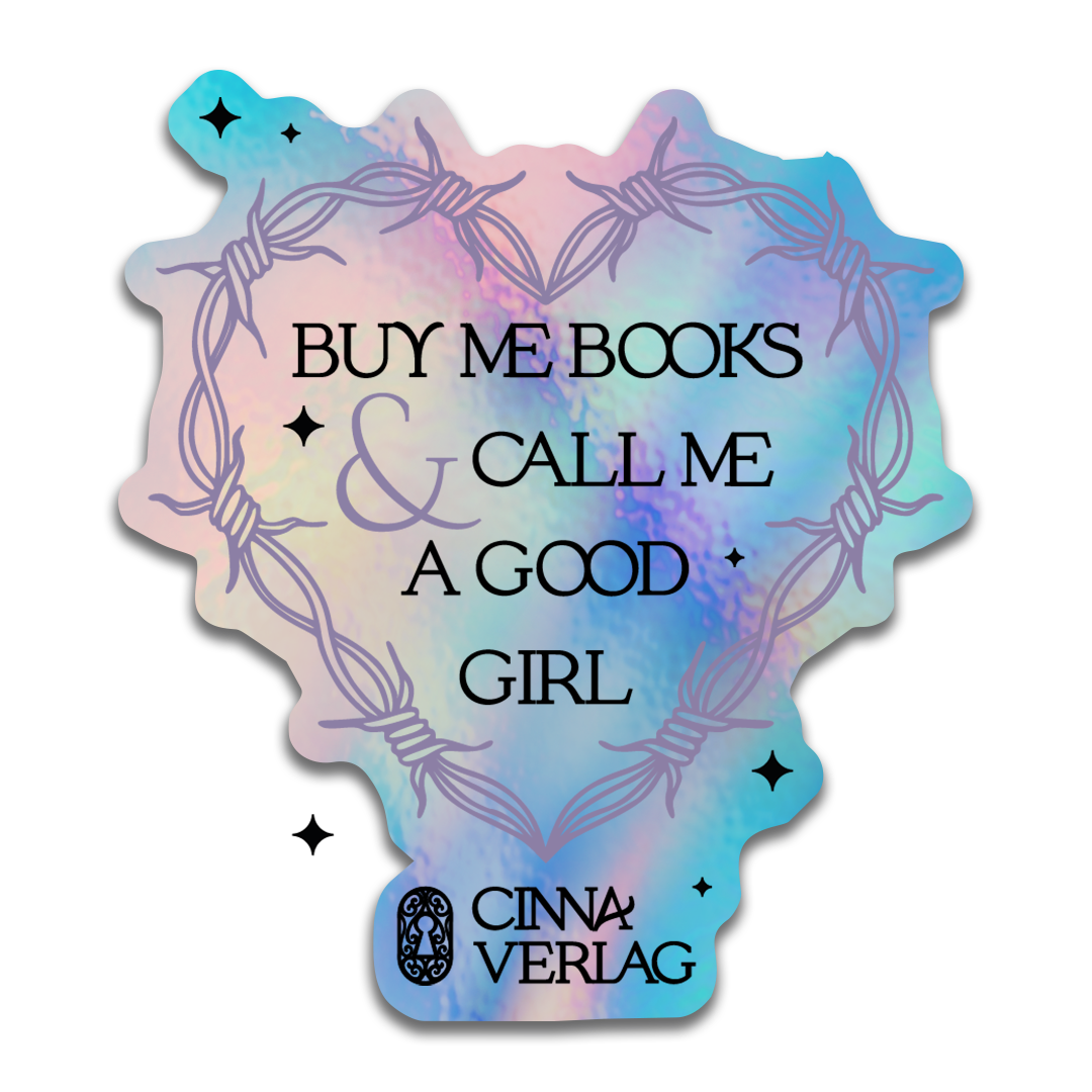 Holographischer Sticker "Buy Me Books"